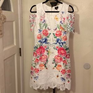 Stunning NWOT 12th Lace Floral Cold Shoulder Dress